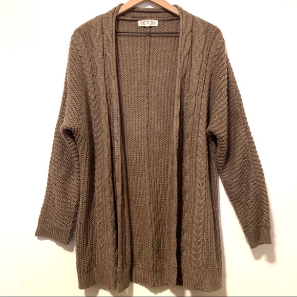 Pink Rose Sweaters - 🎈Pink Rose Long Cable Knit Cardigan Size L